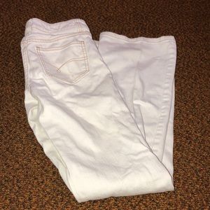 White flare jeans